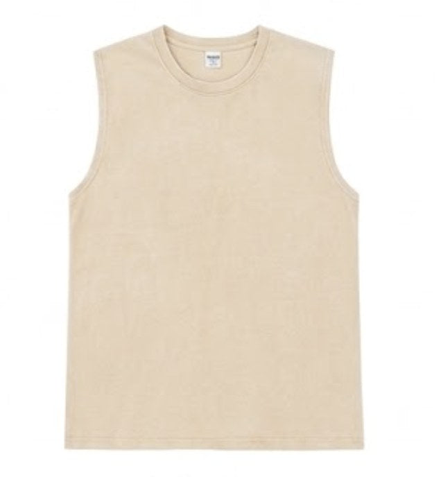 Vintage Washed Sleeveless Tee — Apricot