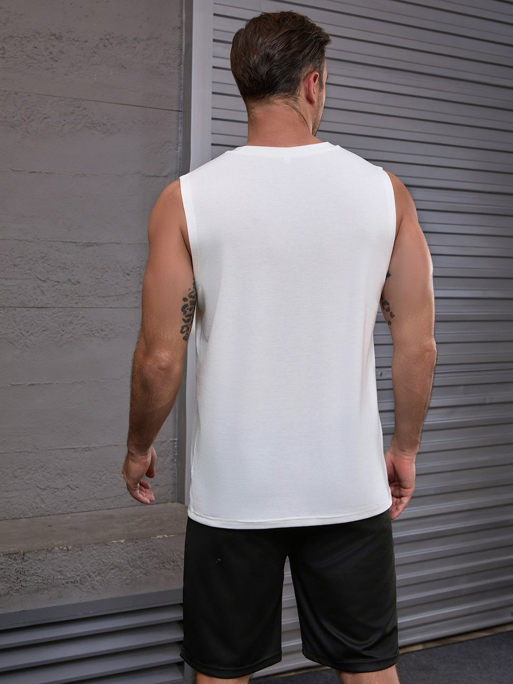 Men's Sleeveless Muscle Tee — White