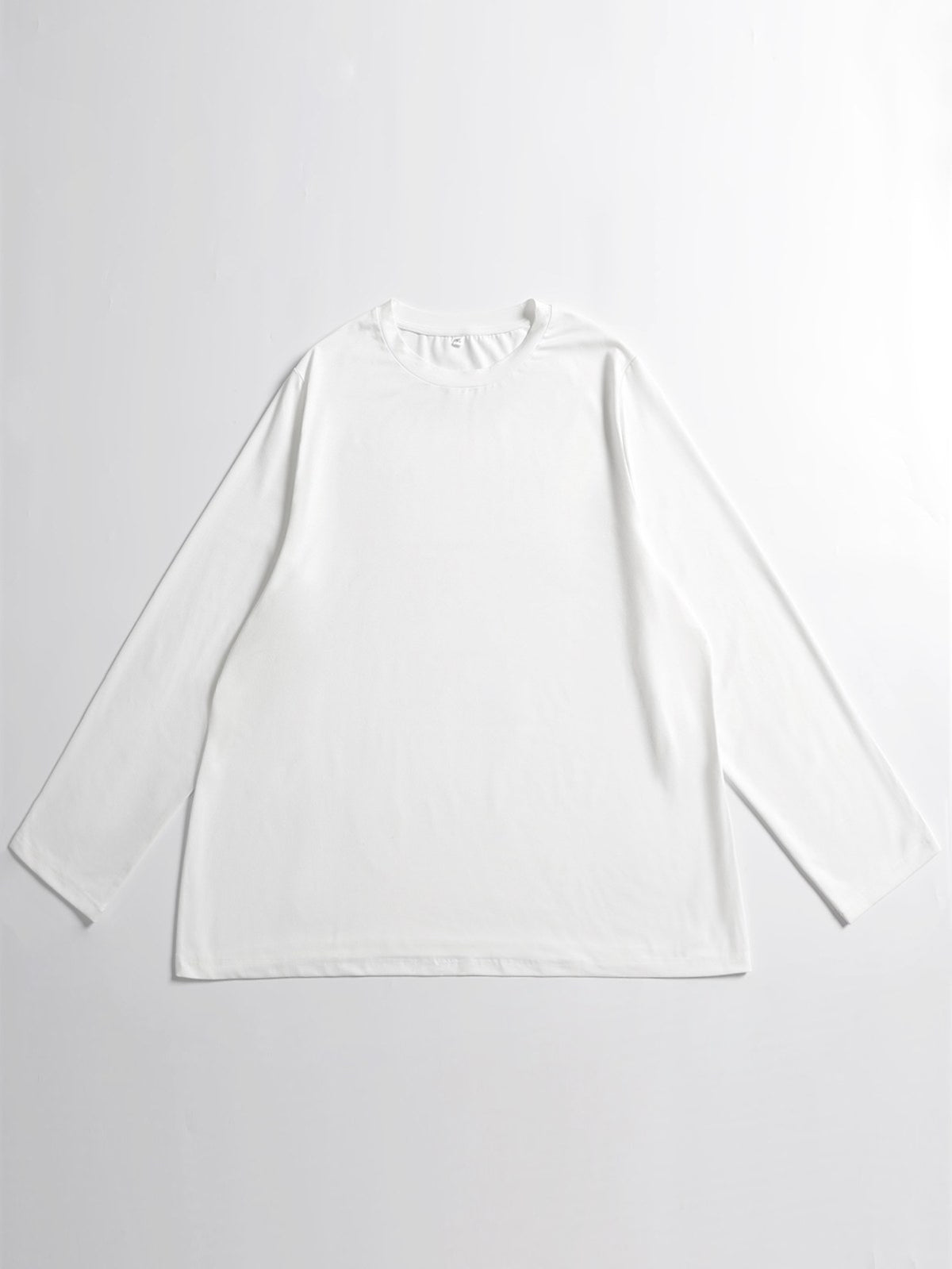 Women's Plus Long Sleeve Crew — White